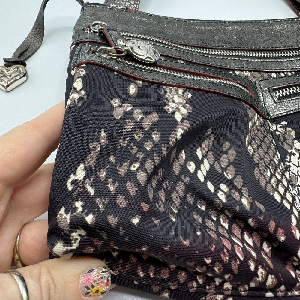 Brighton Zoe Leather Snakeskin Print Crossbody Bag Purse Boho Festival - Picture 3 of 14